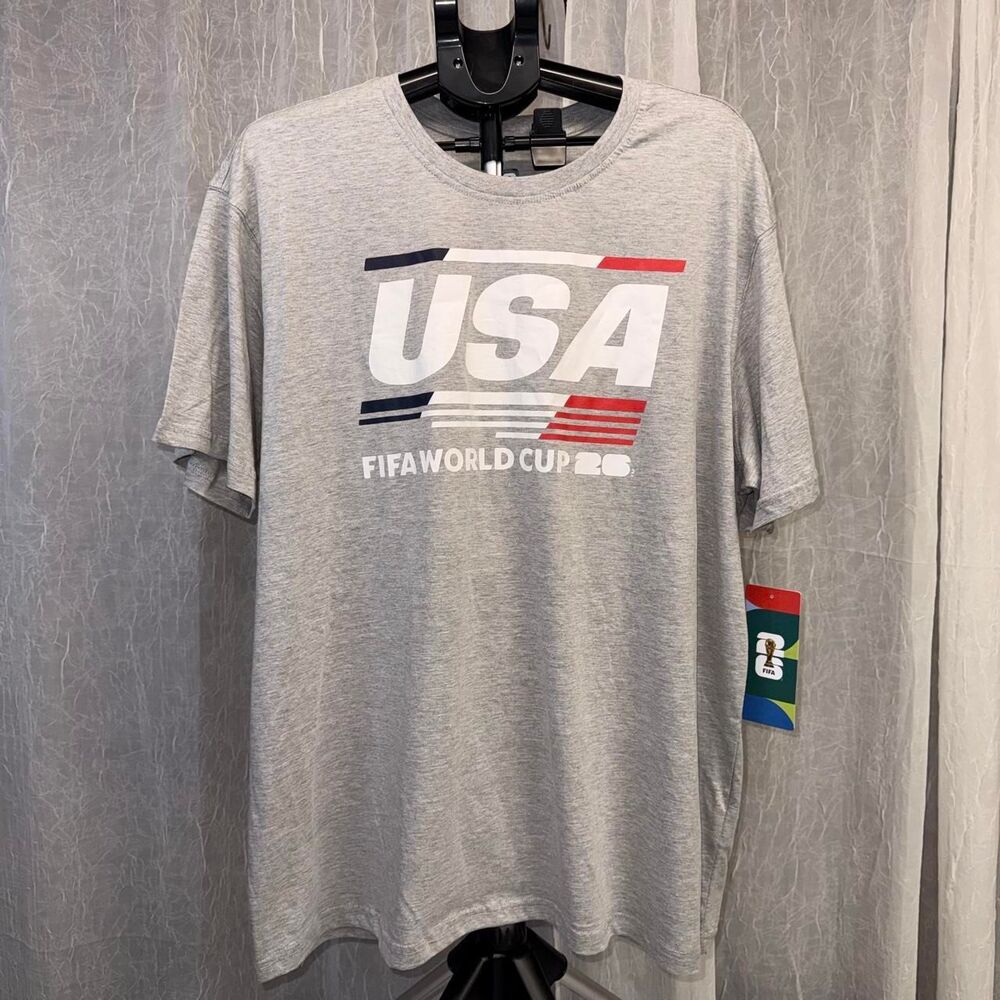 2026 FIFA World Cup USA Men’s XXL Gray T-Shirt Official Licensed NWT
